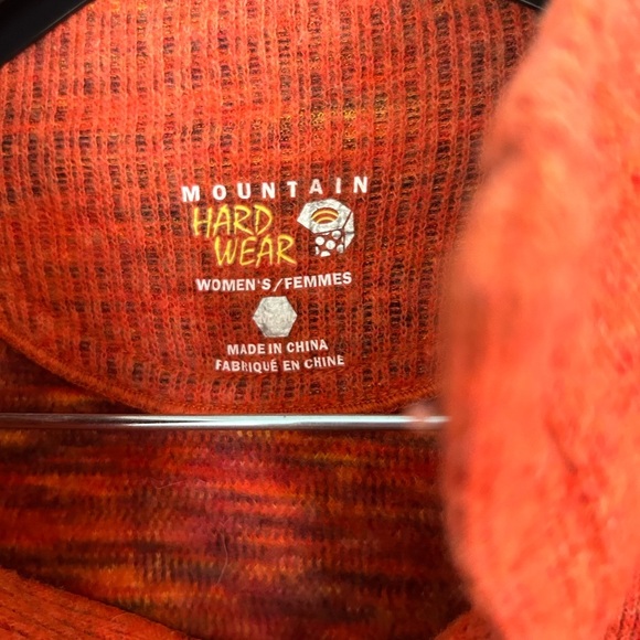 Mountain Hardwear Wool Sweater Knit Orange V-Neck Outdoors - Picture 2 of 4